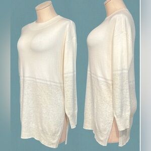 SOMA Weekend super soft ivory and gray long lightweight lounge sweater top